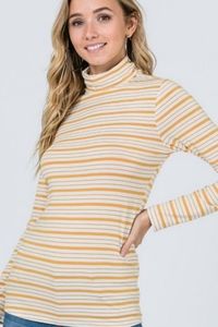 Mustard stripe turtleneck